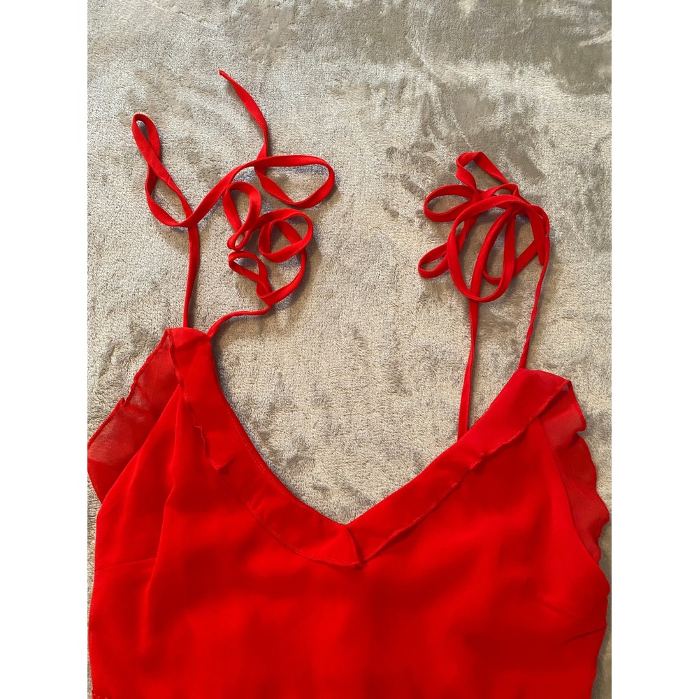 Lulu's Red Ruffle Midi Dress - Picture 10 of 15